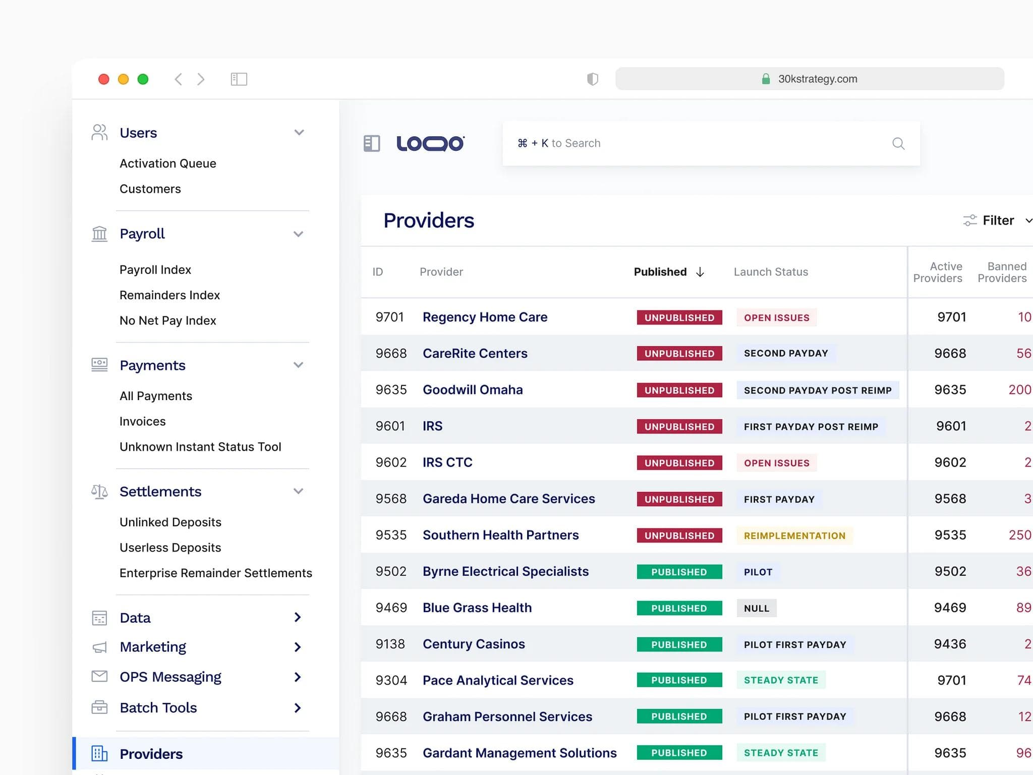 Web portal example